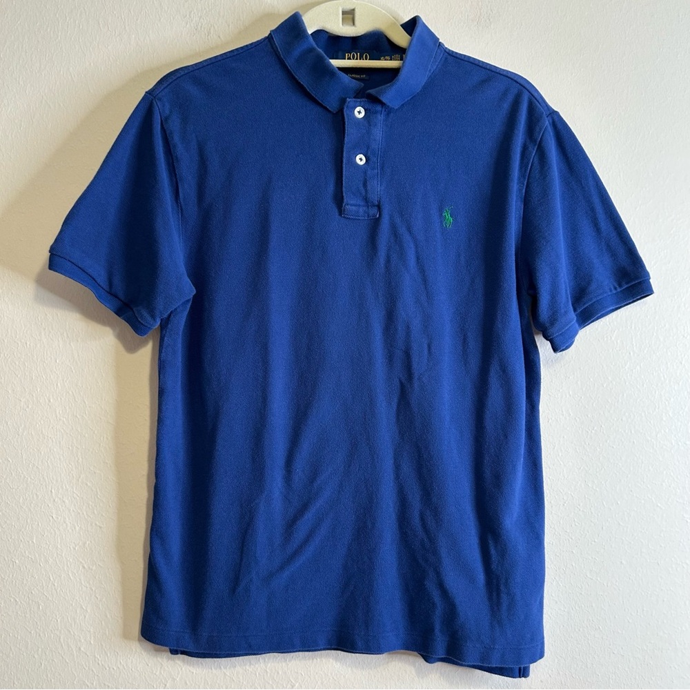 Polo by Ralph Laurenโ Boyโs Kids Blue Polo Classic Fit Shirt Size XL/18-20